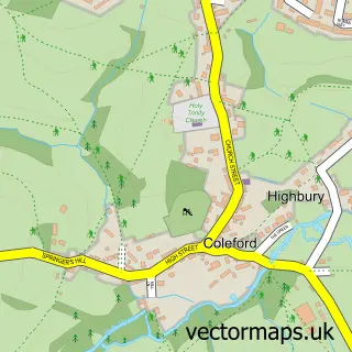 Street map sample of Coleford, Somerset