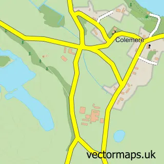 Street map sample of Colemere, Shropshire
