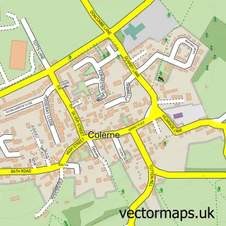 Street map sample of Colerne, Wiltshire