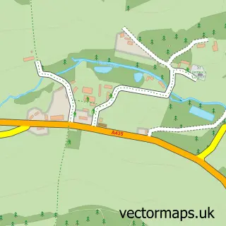 Street map sample of Colesbourne, Gloucestershire