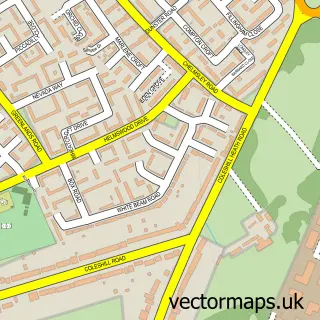 Street map sample of Coleshill Heath, West Midlands