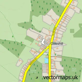 Street map sample of Coleshill, Buckinghamshire