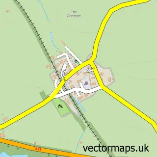 Street map sample of Collessie, Fife