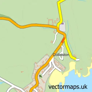 Street map sample of Collieston, Aberdeenshire