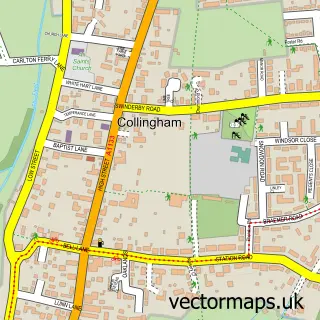Street map sample of Collingham, Nottinghamshire