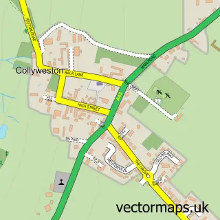 Street map sample of Collyweston, Northamptonshire