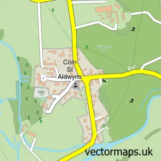 Street map sample of Coln St Aldwyns, Gloucestershire