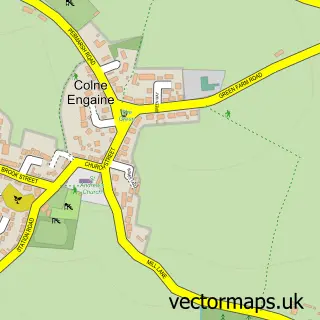 Street map sample of Colne Engaine, Essex