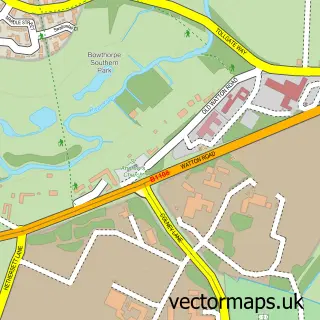 Street map sample of Colney, Norfolk