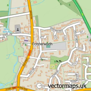 Street map sample of Colsterworth, Lincolnshire