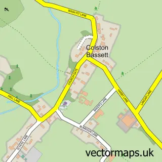 Street map sample of Colston Bassett, Nottinghamshire