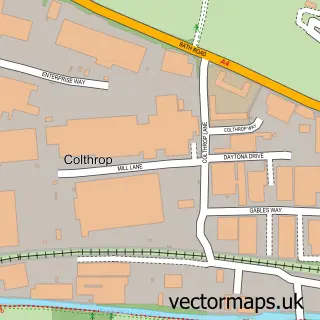 Street map sample of Colthrop, Berkshire