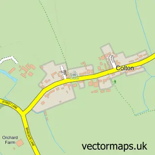 Street map sample of Colton, North Yorkshire