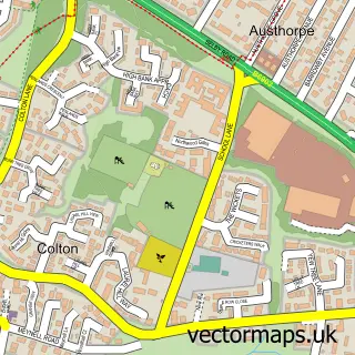 Street map sample of Colton, West Yorkshire
