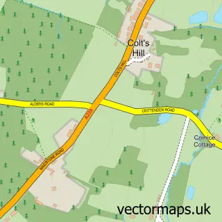 Street map sample of Colt's Hill, Kent