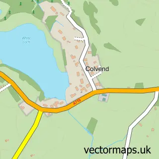 Street map sample of Colvend, The Stewartry of Kirkcudbright