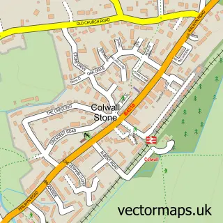 Street map sample of Colwall Stone, Herefordshire