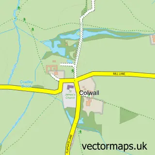 Street map sample of Colwall, Herefordshire