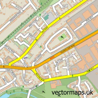 Street map sample of Colwick, Nottinghamshire