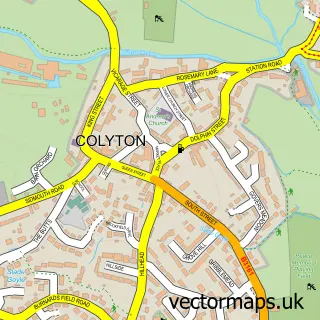Street map sample of Colyton, Devon
