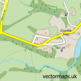 Street map sample of Combe Hay, Somerset