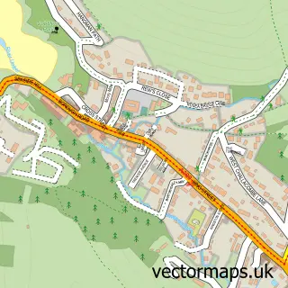 Street map sample of Combe Martin, Devon