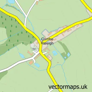 Street map sample of Combe Raleigh, Devon