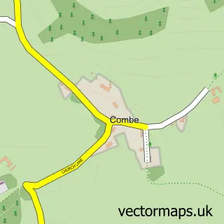 Street map sample of Combe, Berkshire