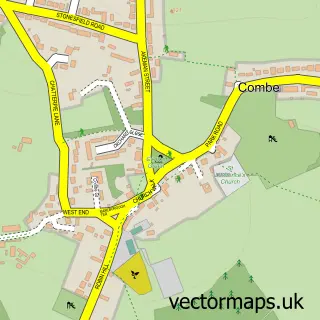 Street map sample of Combe, Oxfordshire