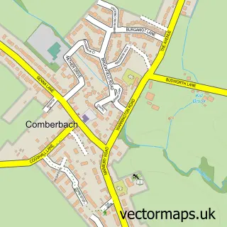Street map sample of Comberbach, Cheshire