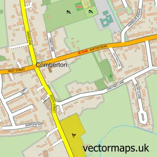 Street map sample of Comberton, Cambridgeshire