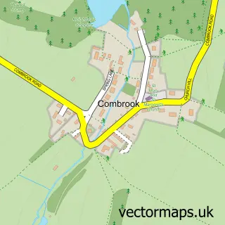 Street map sample of Combrook, Warwickshire