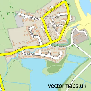 Street map sample of Combwich, Somerset