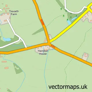 Street map sample of Comford, Cornwall