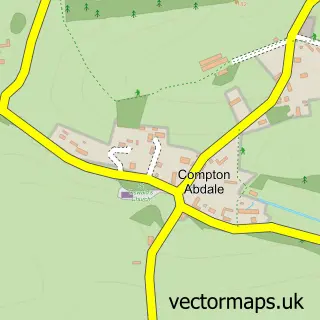 Street map sample of Compton Abdale, Gloucestershire