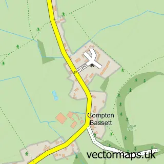Street map sample of Compton Bassett, Wiltshire