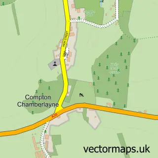 Street map sample of Compton Chamberlayne, Wiltshire