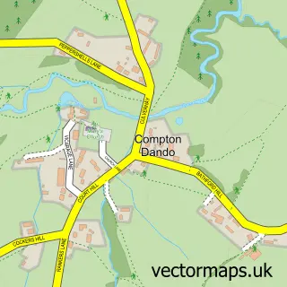 Street map sample of Compton Dando, Somerset
