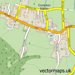 Street map sample of Compton Martin, Somerset