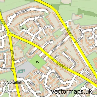 Street map sample of Compton, Derbyshire