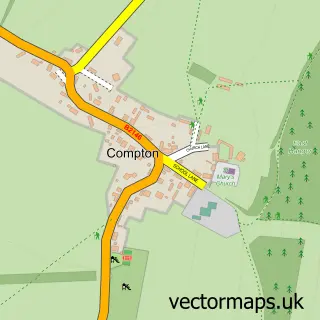 Street map sample of Compton, West Sussex