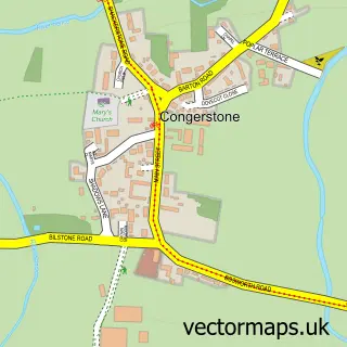 Street map sample of Congerstone, Leicestershire