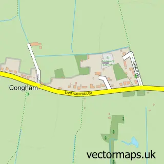 Street map sample of Congham, Norfolk