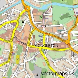 Street map sample of Congleton, Cheshire
