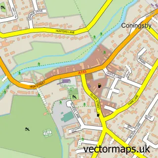 Street map sample of Coningsby, Lincolnshire