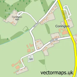 Street map sample of Conington, Cambridgeshire