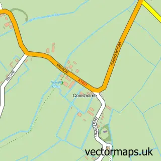 Street map sample of Conisholme, Lincolnshire