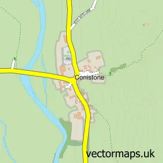 Street map sample of Conistone, North Yorkshire