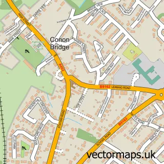 Street map sample of Conon Bridge, Ross and Cromarty
