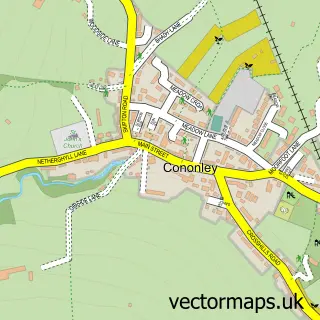 Street map sample of Cononley, North Yorkshire